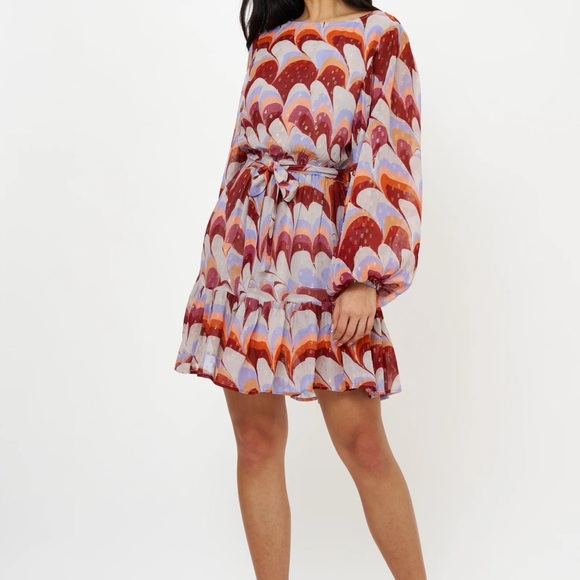 Oliphant FLIRTY SHORT DRESS- VENICE COGNAC Metallic Size S NWT Party Cocktail - Picture 5 of 15